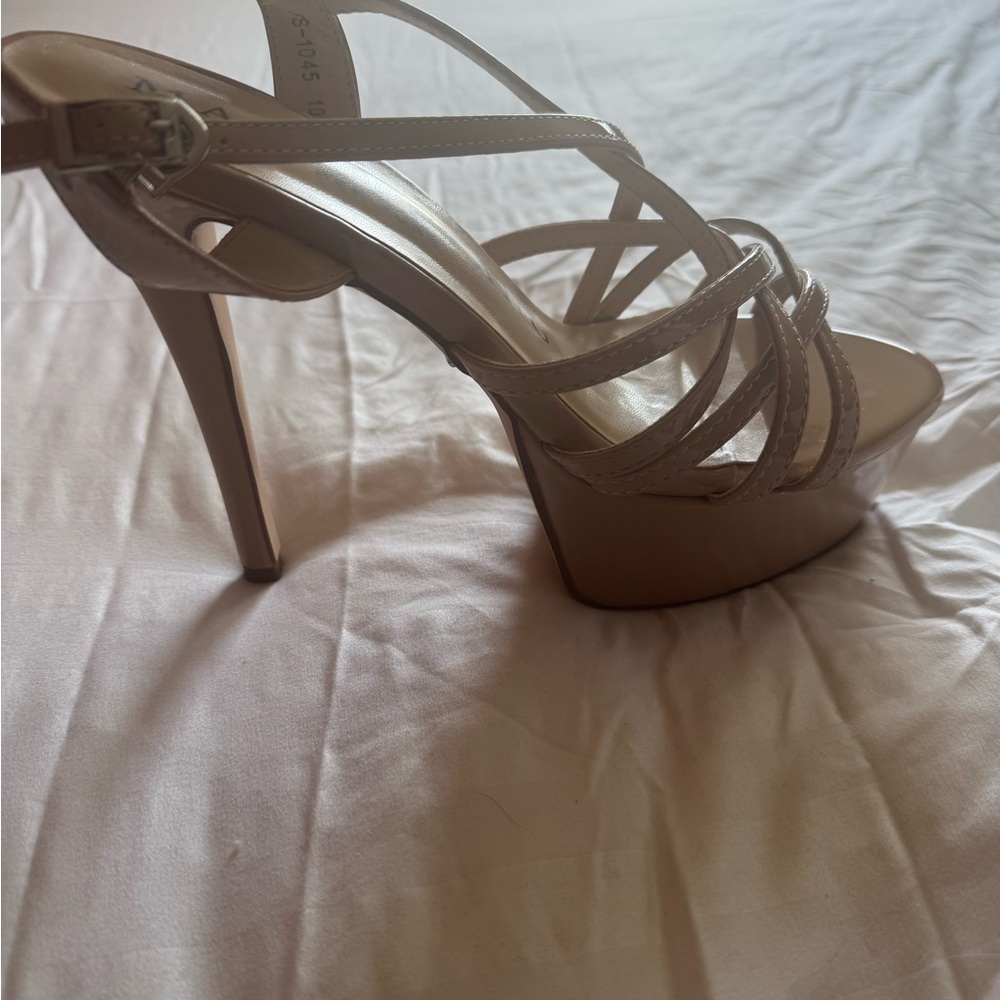 Tan Platform Strappy Heels